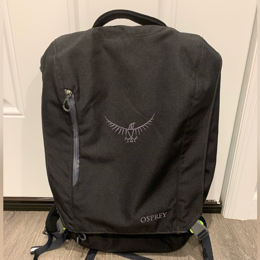 OSPREY Pixel Port Laptop Backpack Bag- Black w/ Green Lining